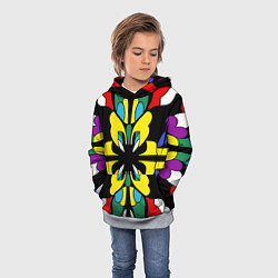 Толстовка-худи детская Яркий калейдоскоп, цвет: 3D-меланж — фото 2