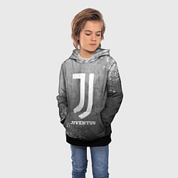 Толстовка-худи детская Juventus - grey gradient, цвет: 3D-черный — фото 2