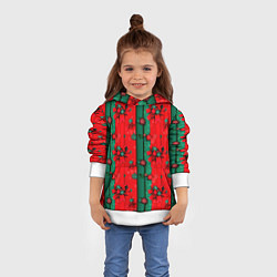 Толстовка-худи детская Новогодние подарочные ленты, цвет: 3D-белый — фото 2