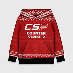 Толстовка-худи детская Новогодний Counter Strike 2, цвет: 3D-черный