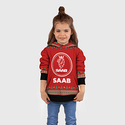 Толстовка-худи детская Saab new year, цвет: 3D-черный — фото 2