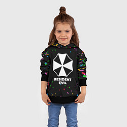 Толстовка-худи детская Resident Evil конфети, цвет: 3D-черный — фото 2