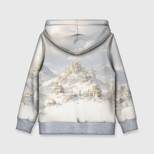 Детская толстовка Снежный древний город / 3D-Меланж – фото 2