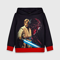 Толстовка-худи детская Оби Ван и Энакин - Звездные войны, цвет: 3D-красный