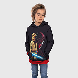 Толстовка-худи детская Оби Ван и Энакин - Звездные войны, цвет: 3D-красный — фото 2