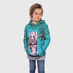 Толстовка-худи детская Harley Quinn, цвет: 3D-меланж — фото 2