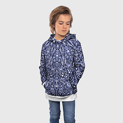 Толстовка-худи детская Сине-фиолетовый узоры мандала, цвет: 3D-белый — фото 2