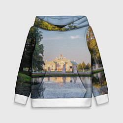 Толстовка-худи детская Меншиковский дворец в Ораниенбауме, цвет: 3D-белый
