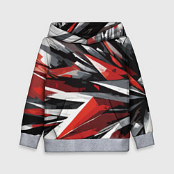 Детская толстовка Чёрно-красно-белая абстракция