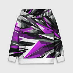 Детская толстовка Чёрно-фиолетово-белая абстракция