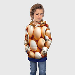 Толстовка-худи детская Яйца, цвет: 3D-синий — фото 2