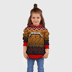 Толстовка-худи детская Metallica christmas ugly sweater, цвет: 3D-красный — фото 2