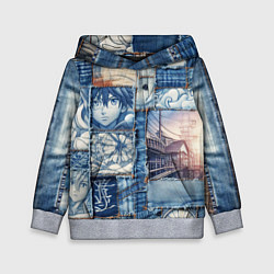 Детская толстовка Пэчворк с мотивами аниме