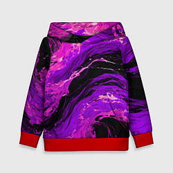 Детская толстовка Фиолетовые брызги на чёрном фоне