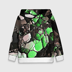 Детская толстовка Чёрно-зелёный камень