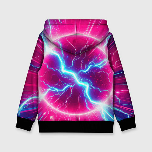 Детская толстовка Cyber tyrannosaurus is a cool skateboarder / 3D-Черный – фото 2