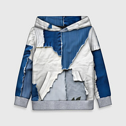Детская толстовка Сине-белый пэчворк
