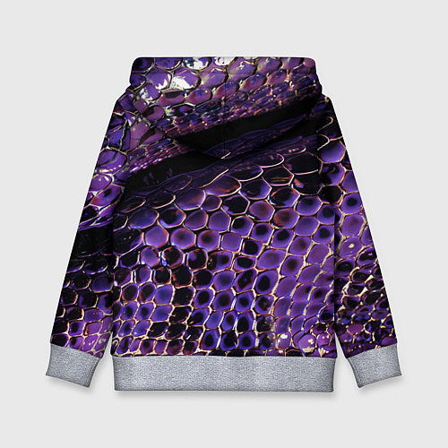 Детская толстовка Фиолетовая кожа змеи / 3D-Меланж – фото 2