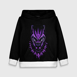 Толстовка-худи детская Black Panther head, цвет: 3D-белый