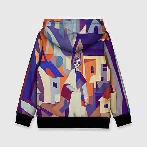 Детская толстовка Кубизм абстрактный город / 3D-Черный – фото 2