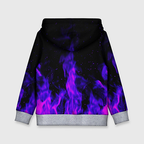 Детская толстовка Неоновый огонь на черном фоне / 3D-Меланж – фото 2