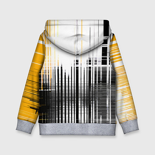 Детская толстовка Жёлто-чёрный гранж на белом фоне / 3D-Меланж – фото 2