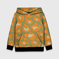 Детская толстовка Рыже-зеленый леопардовый