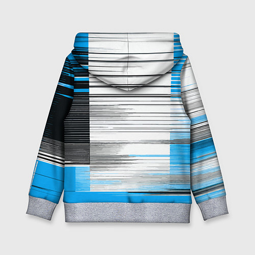 Детская толстовка Чёрные вертикальные полосы на сине-белом фоне / 3D-Меланж – фото 2
