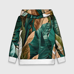 Детская толстовка Крупные листья в тропиках
