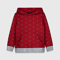 Детская толстовка Голубые снежинки на рождественском красном