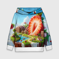 Детская толстовка Клубничная планета - нейроарт фантазия