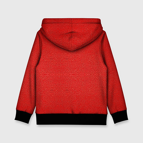 Детская толстовка Красная кожаная текстура / 3D-Черный – фото 2