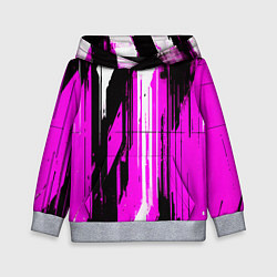 Детская толстовка Вертикальные чёрно-белые линии на розовом фоне