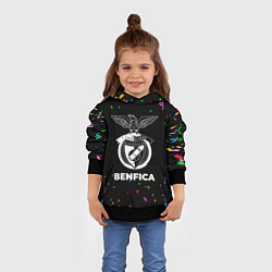Толстовка-худи детская Benfica конфети, цвет: 3D-черный — фото 2