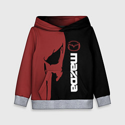 Толстовка-худи детская Mazda и череп, цвет: 3D-меланж