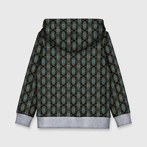 Детская толстовка Вертикальный геометрический узор на черном / 3D-Меланж – фото 2