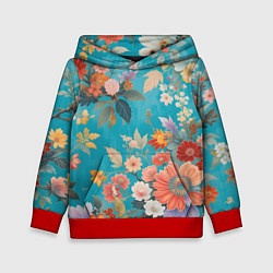 Детская толстовка Цветочки на голубом фоне
