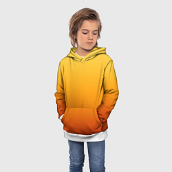 Толстовка-худи детская Градиент мягкий жёлто-оранжевый, цвет: 3D-белый — фото 2