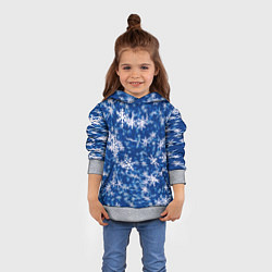 Толстовка-худи детская Морозные снежинки, цвет: 3D-меланж — фото 2