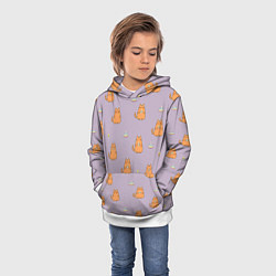 Толстовка-худи детская Праздничный кот Рыжинс, цвет: 3D-белый — фото 2