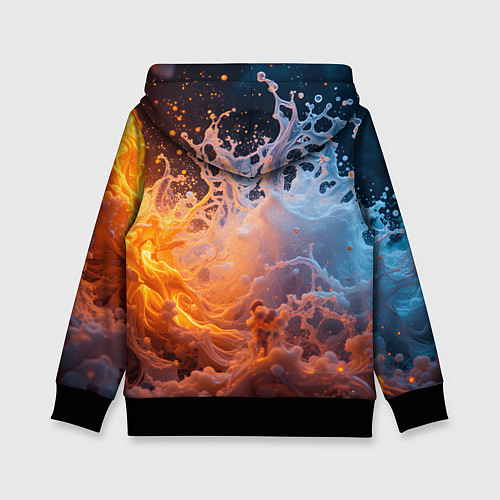 Детская толстовка Брызги воды и огня / 3D-Черный – фото 2