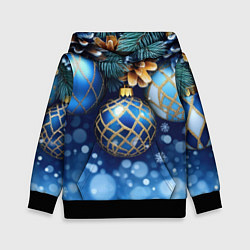 Детская толстовка Синие новогодние шары