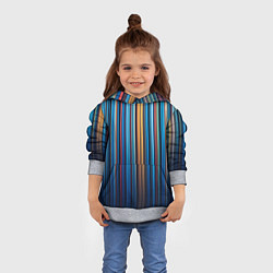 Толстовка-худи детская Композиция из вертикальных линий, цвет: 3D-меланж — фото 2