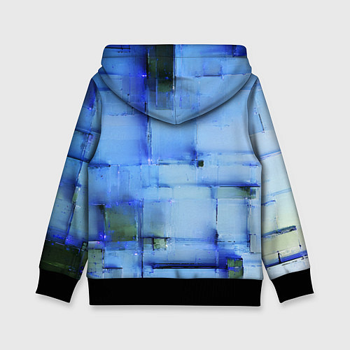Детская толстовка Чёрные пятна на синем фоне абстракция / 3D-Черный – фото 2