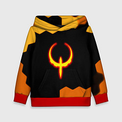 Толстовка-худи детская Квейк соты огненное лого, цвет: 3D-красный