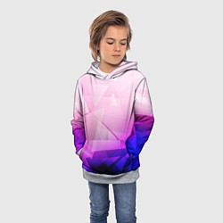 Толстовка-худи детская Неоновая геометрия осколки, цвет: 3D-меланж — фото 2