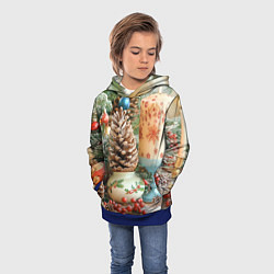 Толстовка-худи детская Новогодняя атрибутика, цвет: 3D-синий — фото 2