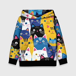 Детская толстовка Много цветных котиков