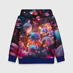 Детская толстовка Новогодние шары и фиолетовые блески