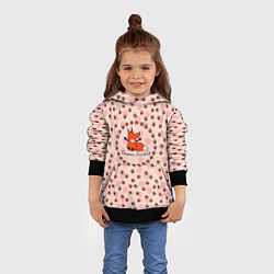 Толстовка-худи детская Лиса рыжая бестия паттерн, цвет: 3D-черный — фото 2